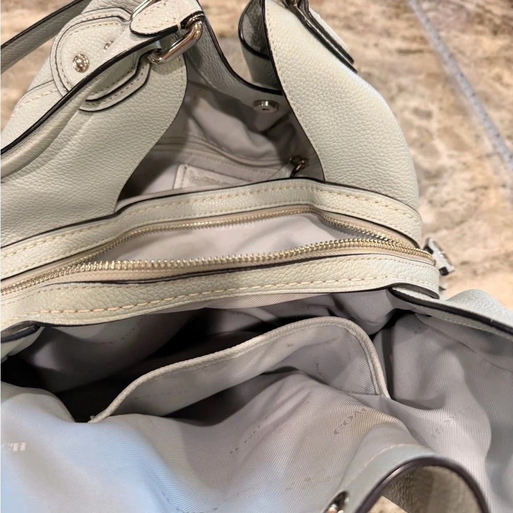 Coach light blue Pebbled Leather Shoulder Bag - Picture 5 of 11